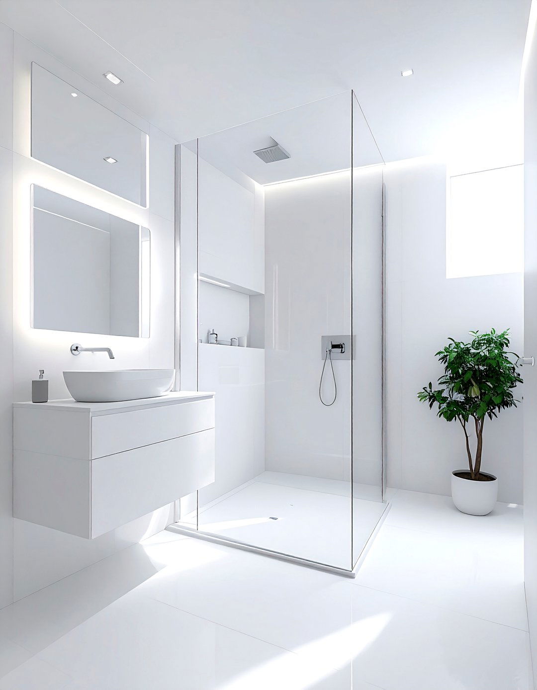 Minimalist White Bathroom - 30 bright white bathroom ideas