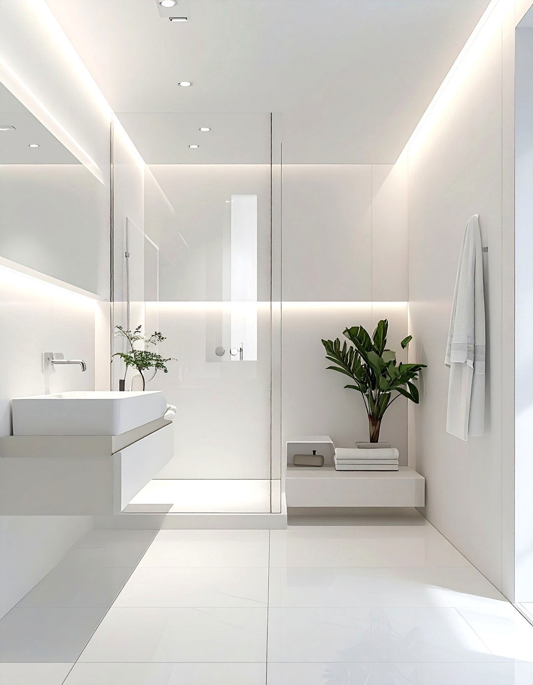 Minimalist White Bathroom - 30 cream and white bathroom ideas