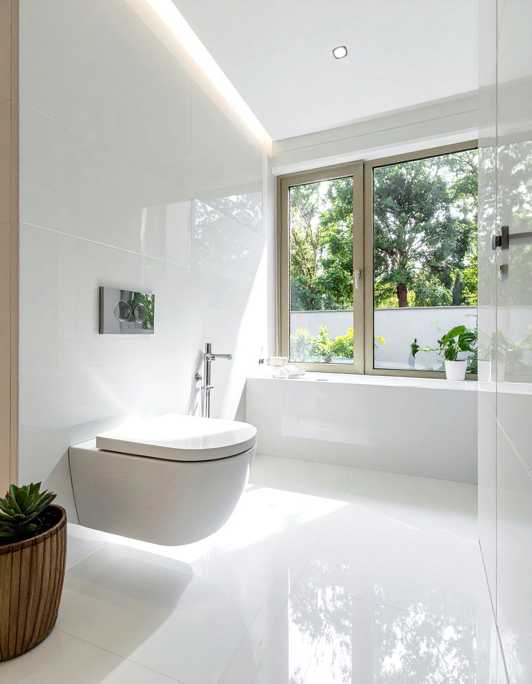 Minimalist White Bathroom - 30 wall-hung toilet ideas