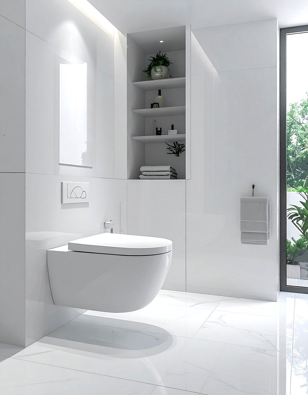 Minimalist White Bathroom - 30 white bathroom design ideas