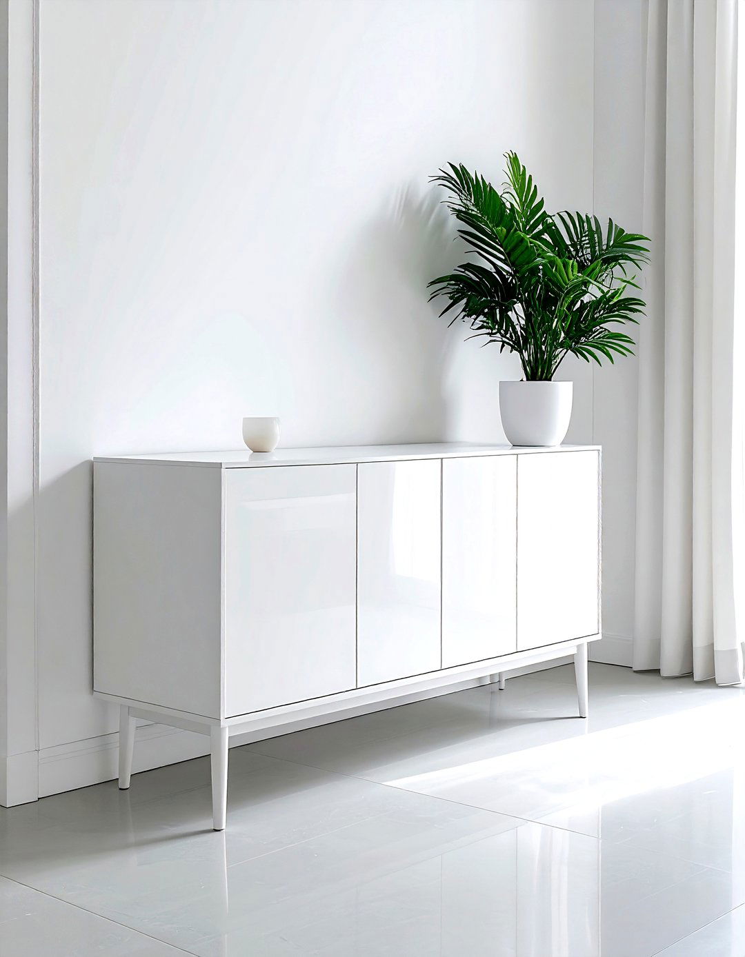 Minimalist White Buffet - 30 white buffet dining room ideas