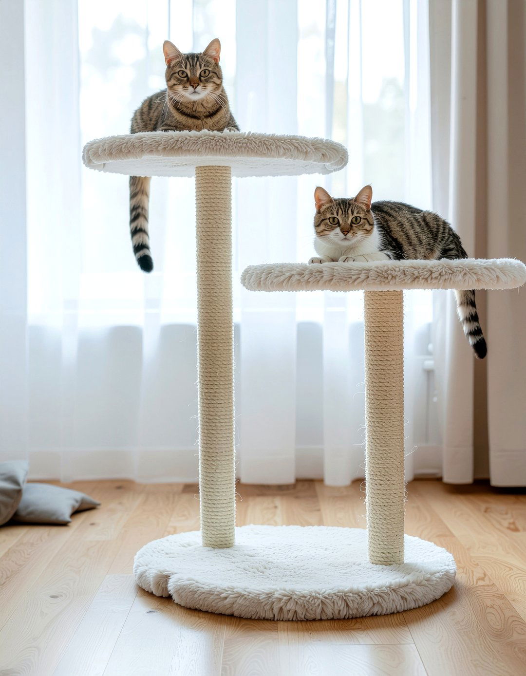 Minimalist White Cat Tree - 30 cat tree living room ideas