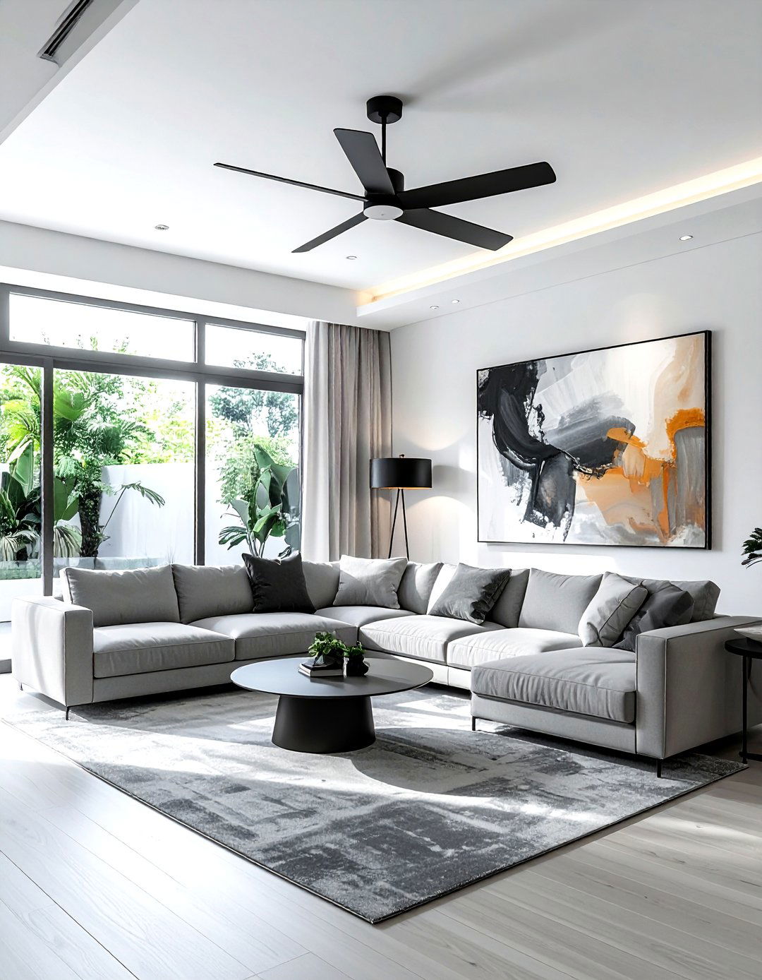 Minimalist White Ceiling Fan - 30 living room ceiling fans