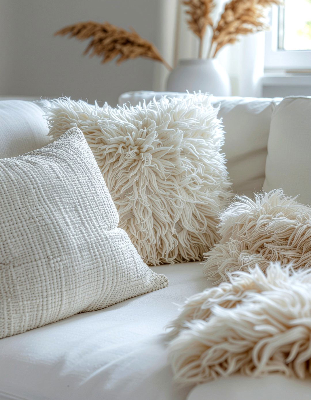 Minimalist White Couch Pillows - 30 living room throw pillow arrangement