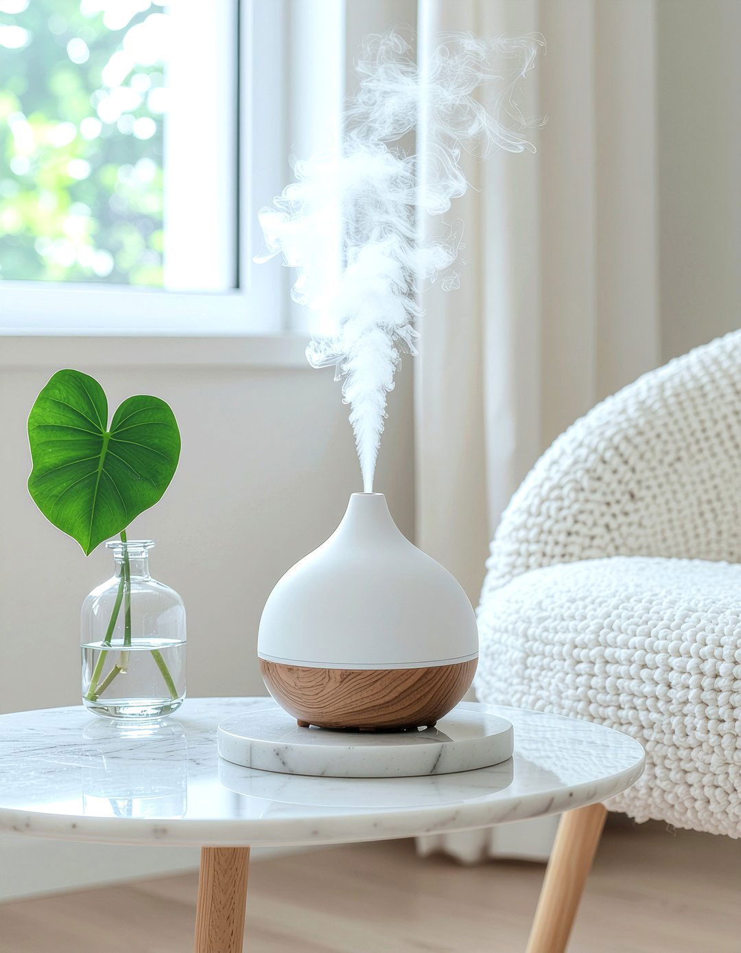 Minimalist White Diffuser - 30 living room essential oil diffusers