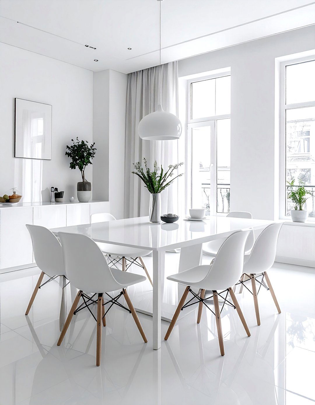 Minimalist White Dining Room - 30 refined dining room ideas