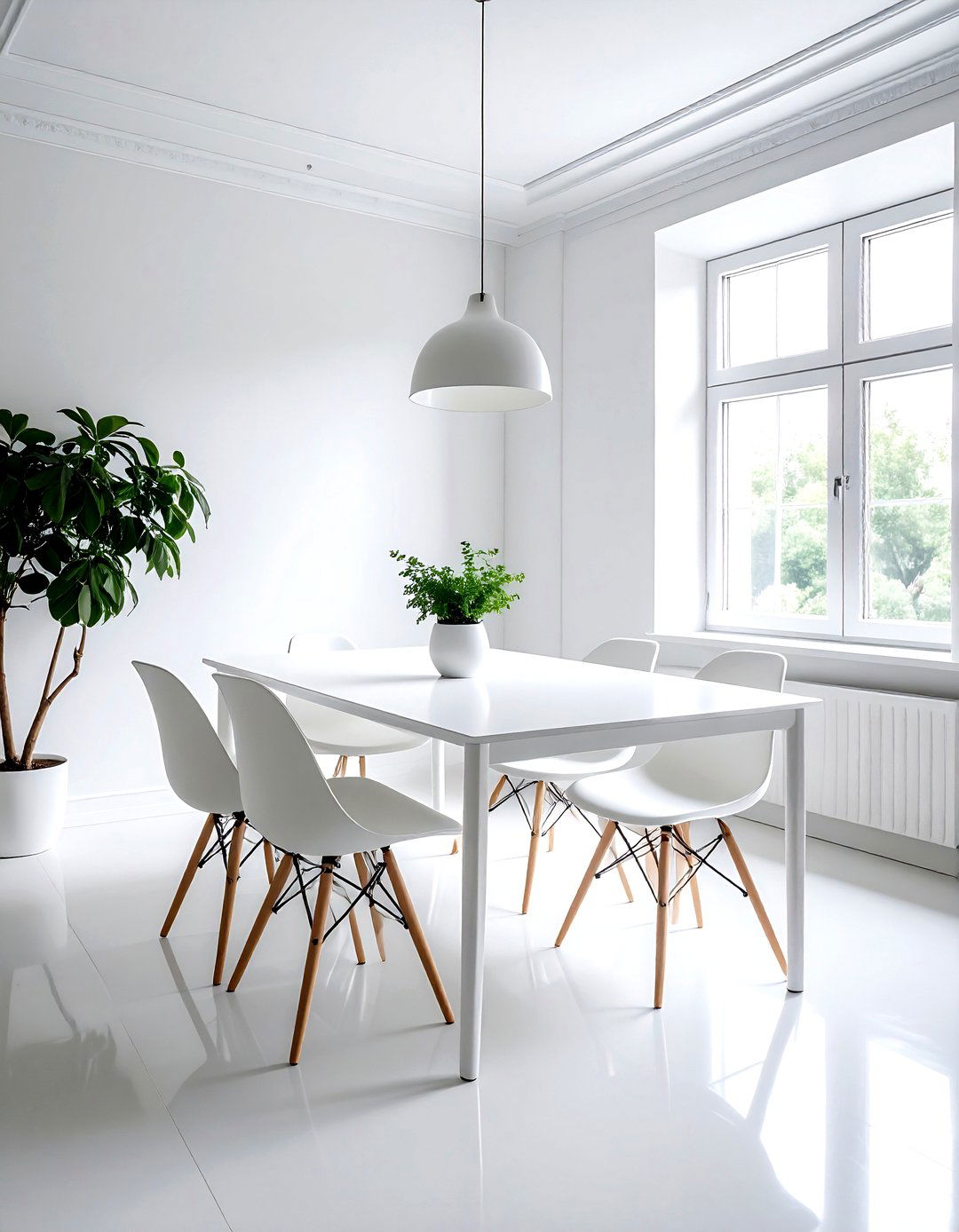 Minimalist White Dining Room - 30 white dining room decor ideas