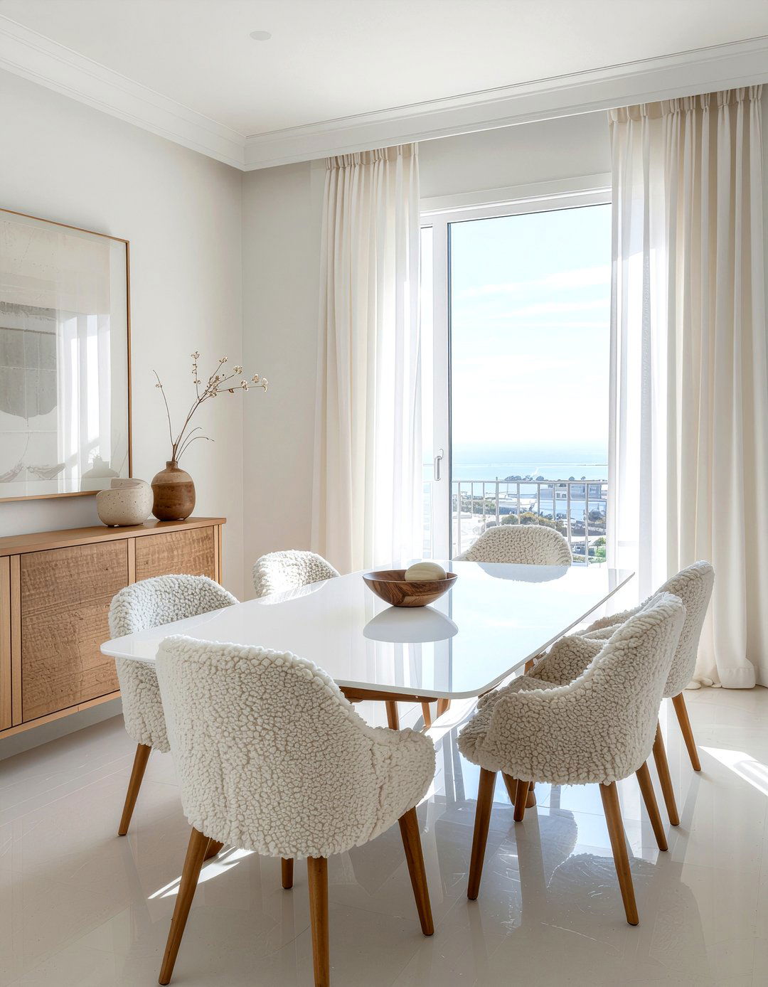 Minimalist White Dining Room - 30 dining room Sunday dinner ideas