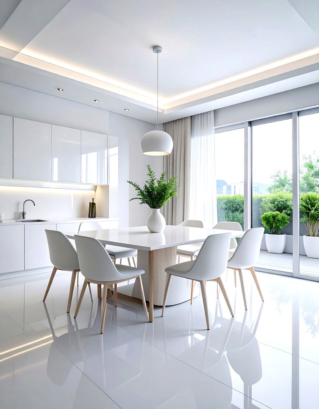Minimalist White Dining Room - 30 Korean dining room ideas