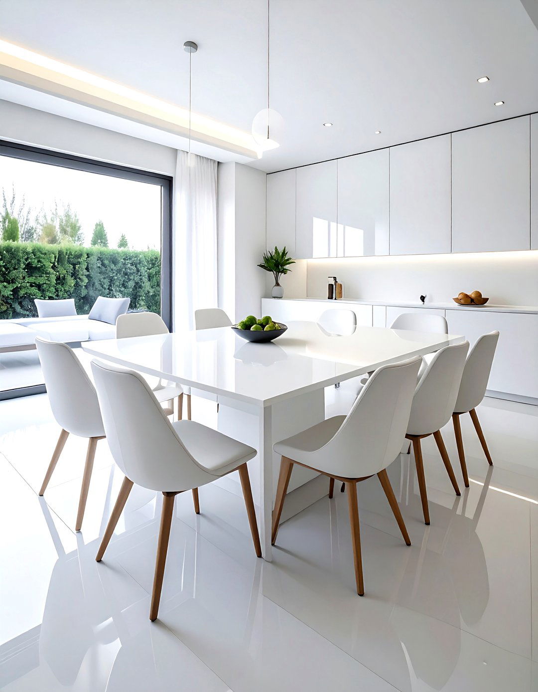 Minimalist White Dining Table - 30 large dining table ideas