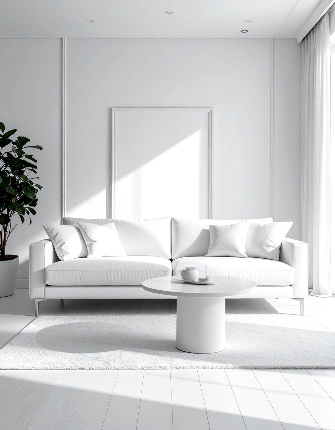 Minimalist White Living Room - 30 white living room decor ideas