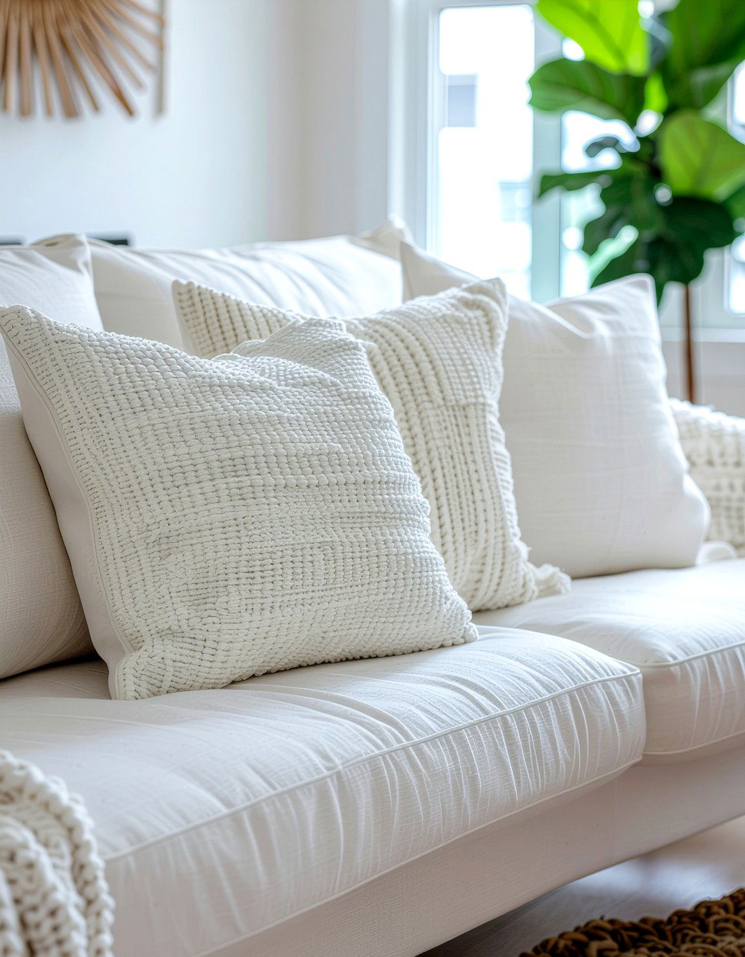 Minimalist White Pillows - 30 living room throw pillows
