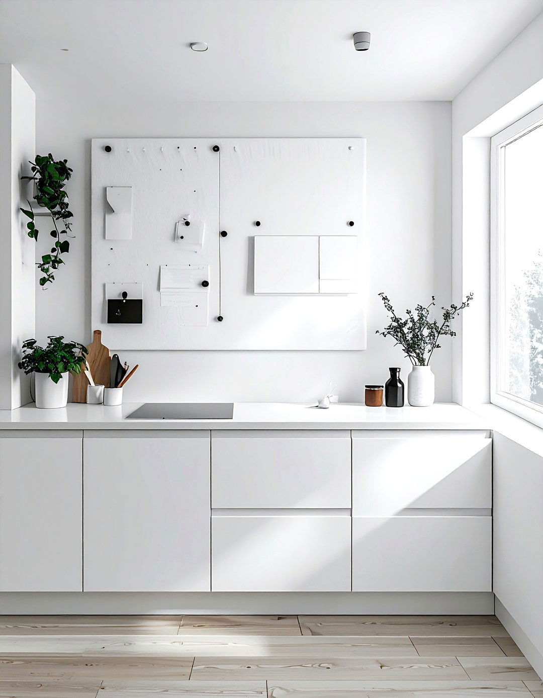 Minimalist White Pin Board - 30 kitchen bulletin board ideas