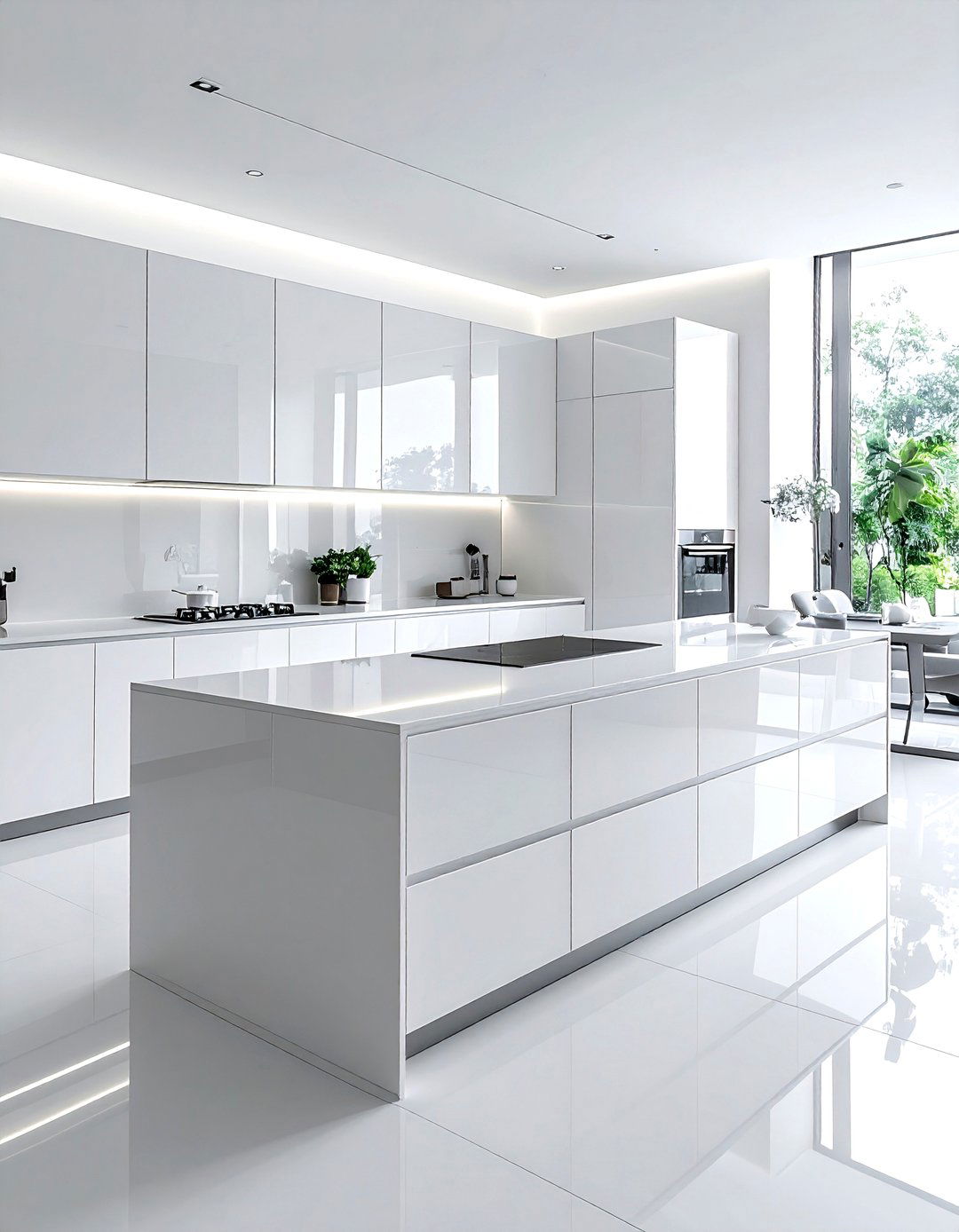 Minimalist White Porcelain Kitchen - 30 porcelain countertop kitchen ideas