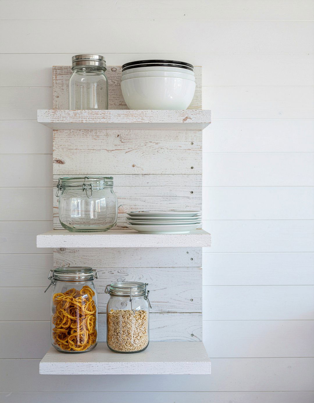 Minimalist White Shelving - 30 open shelving kitchen ideas