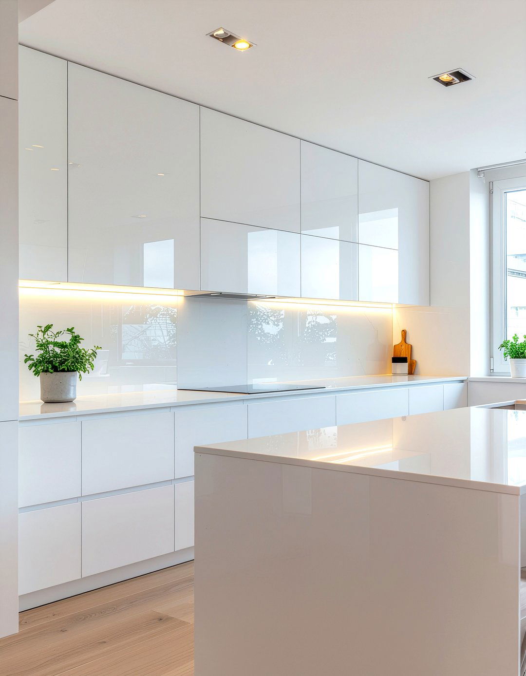 Minimalist White Slab Backsplash - 30 slab backsplash kitchen ideas
