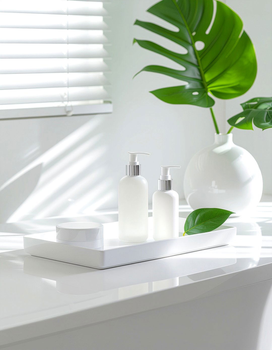 Minimalist White Tray - 30 bathroom tray ideas