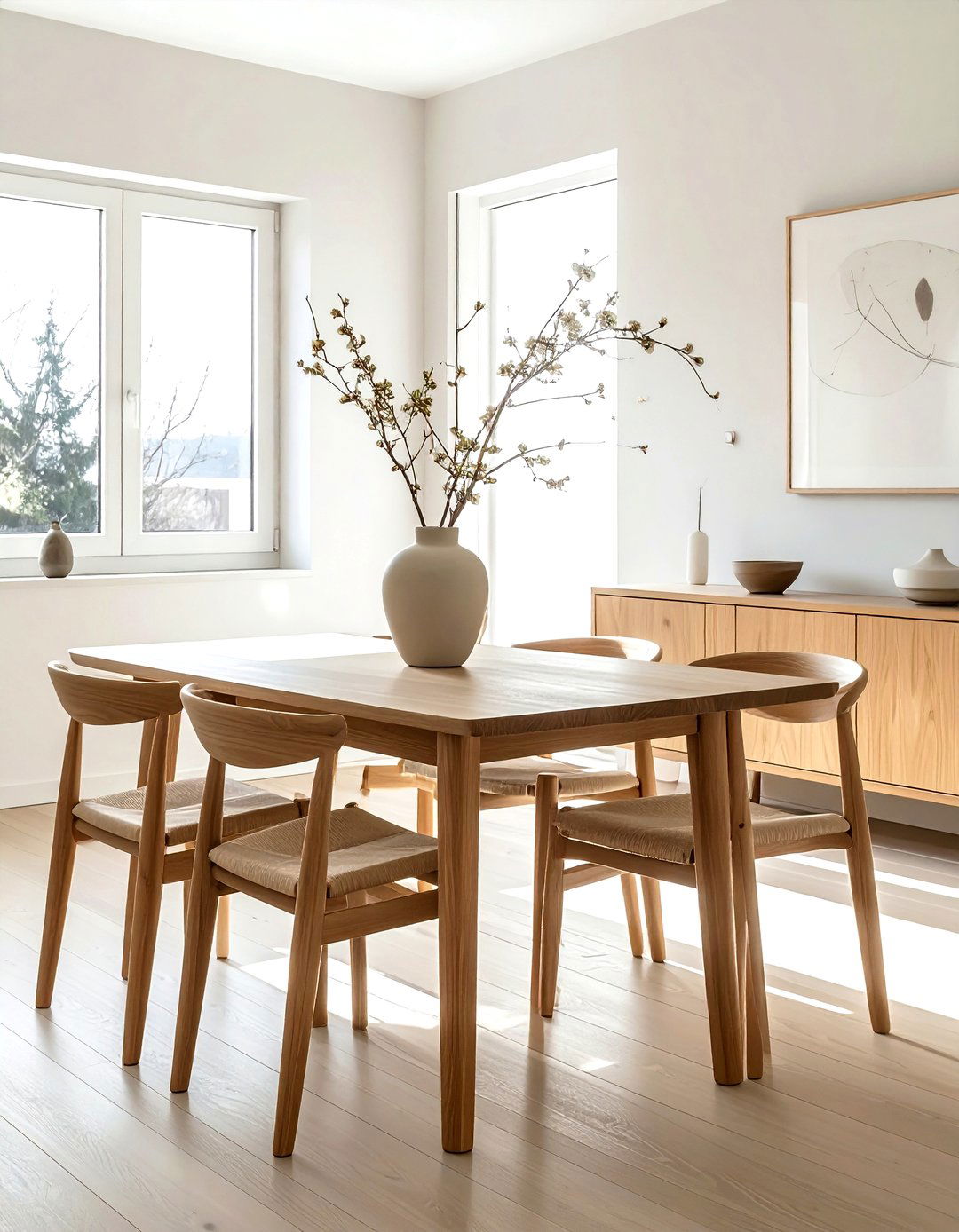 Minimalist Wood Dining Table - 30 zen dining room ideas