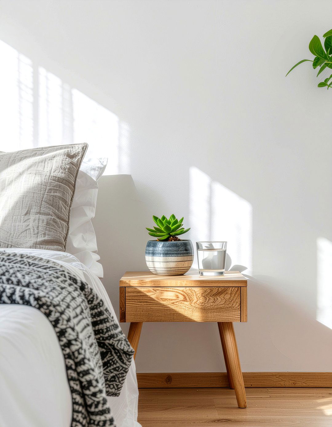 Minimalist Wood Floating Shelf - 30 bedroom wall mounted nightstands