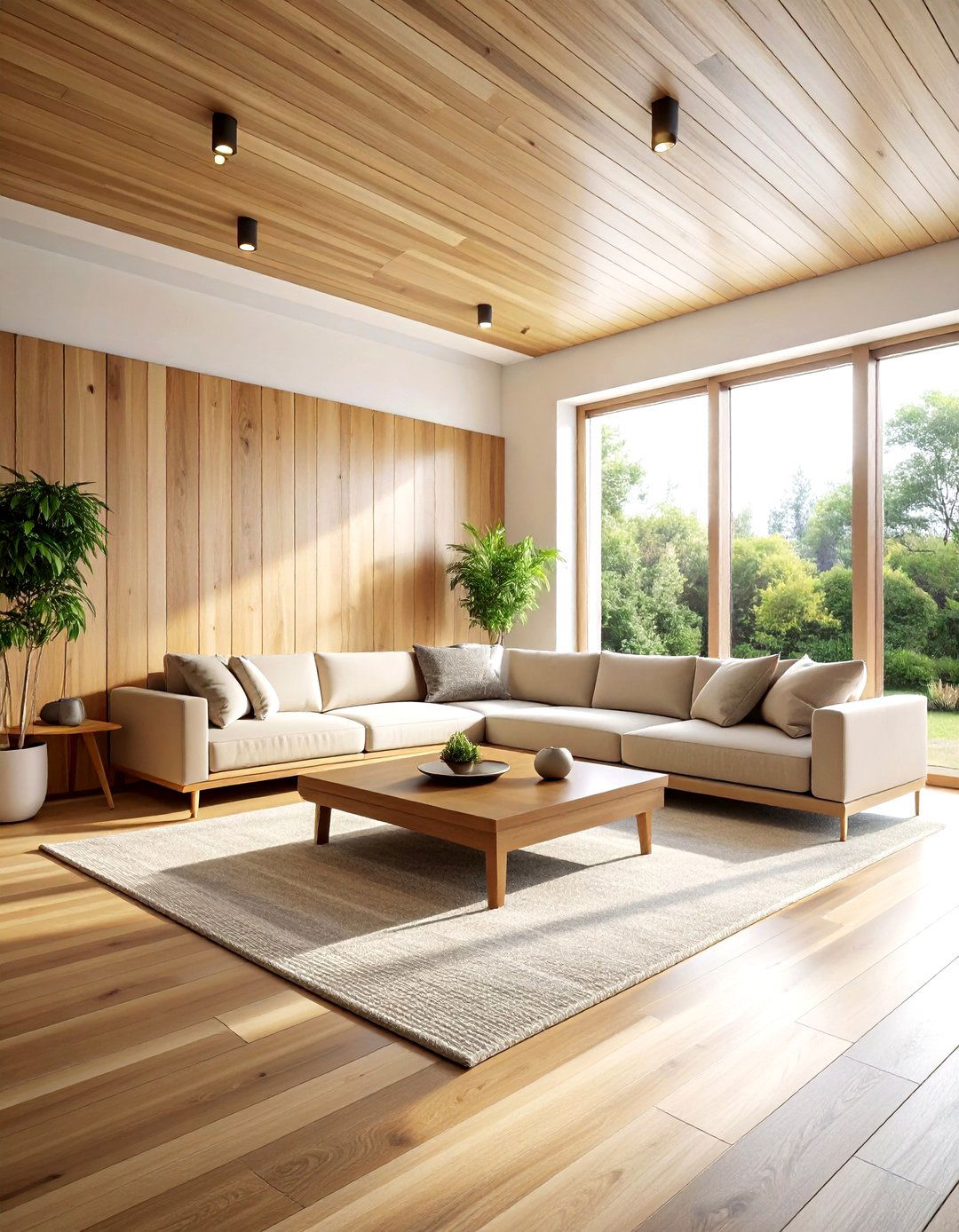 Minimalist Wood Living Room - 30 natural living room ideas