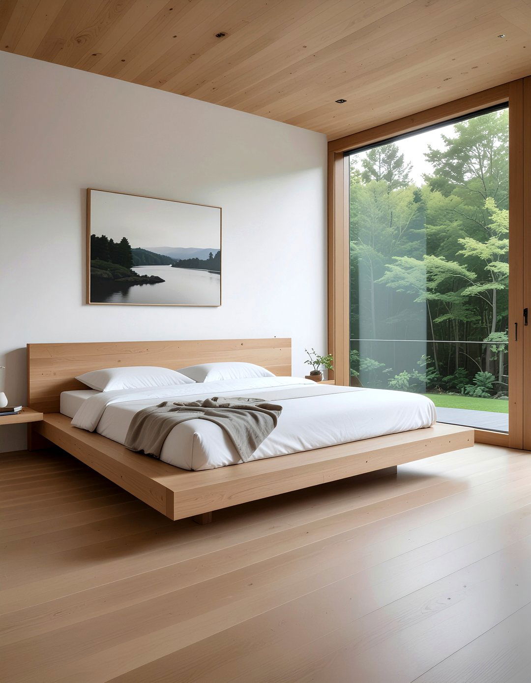 Minimalist Wood Platform Bed - 30 bedroom reclaimed wood furniture ideas