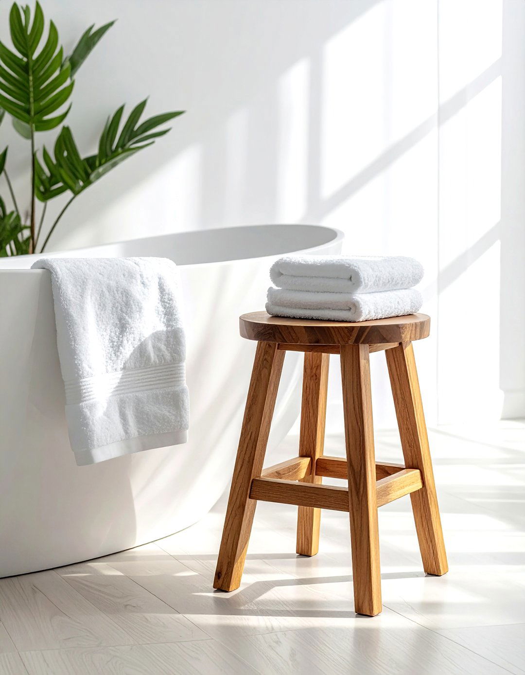 Minimalist Wood Stool - 30 bathroom soft settings