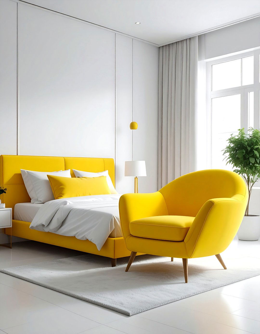 Minimalist Yellow Bedroom - 30 bright yellow bedroom ideas