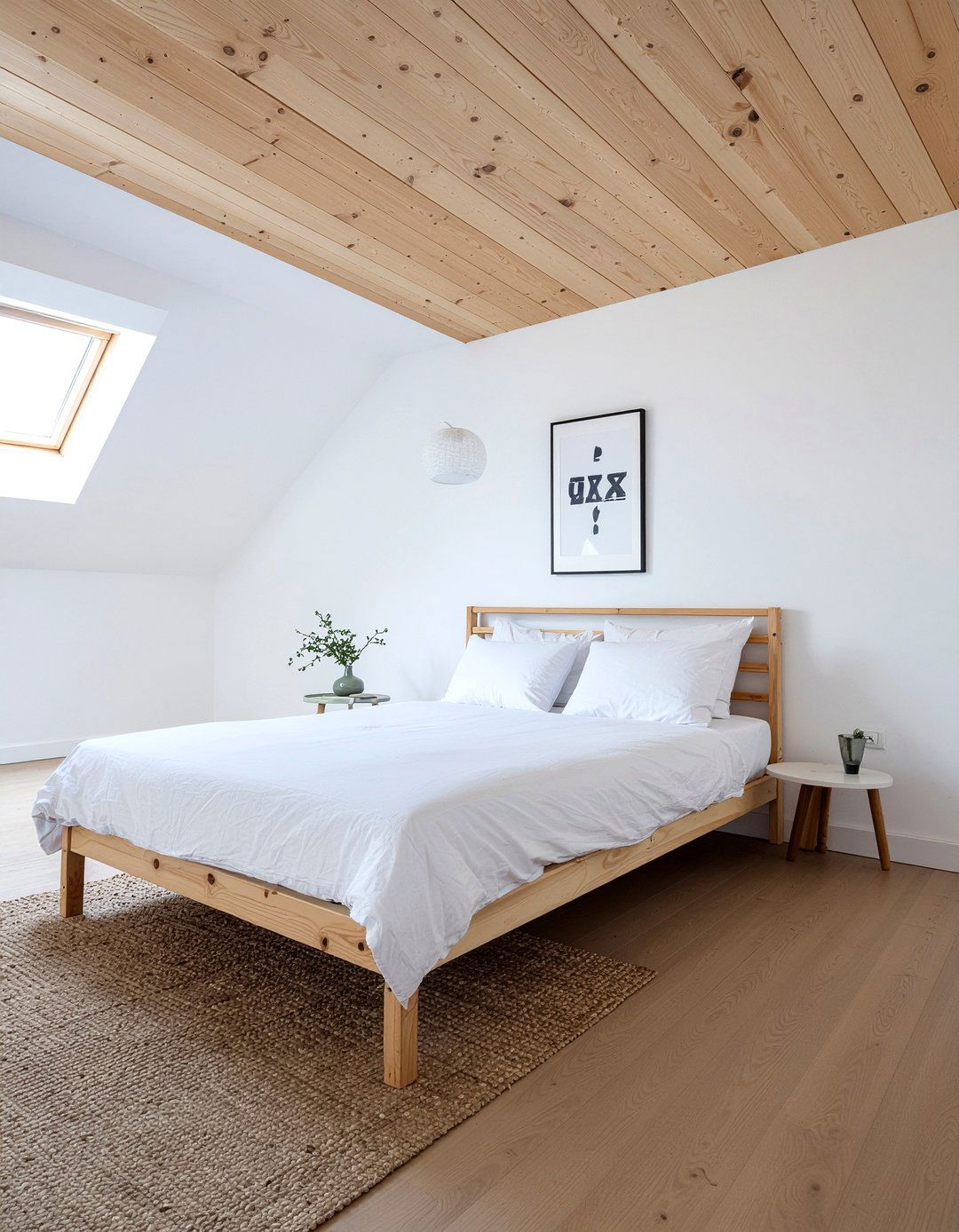 Minimalist attic bedroom - 30 sloped ceiling bedroom ideas