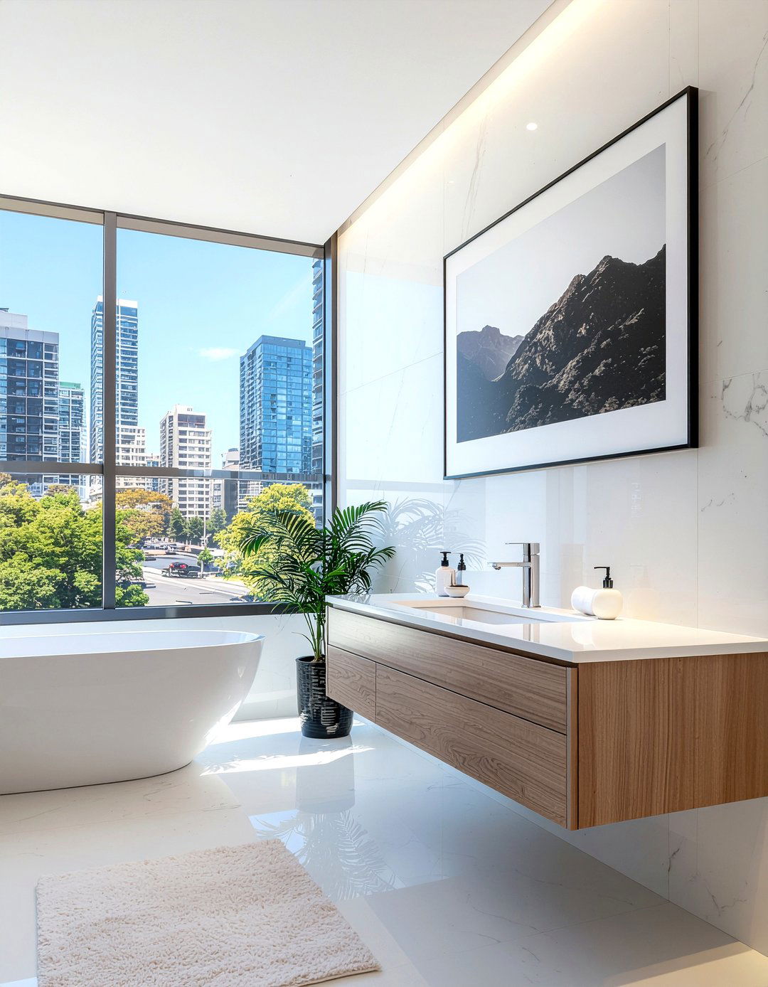 Minimalist bathroom picture rail - 30 bathroom picture rail ideas