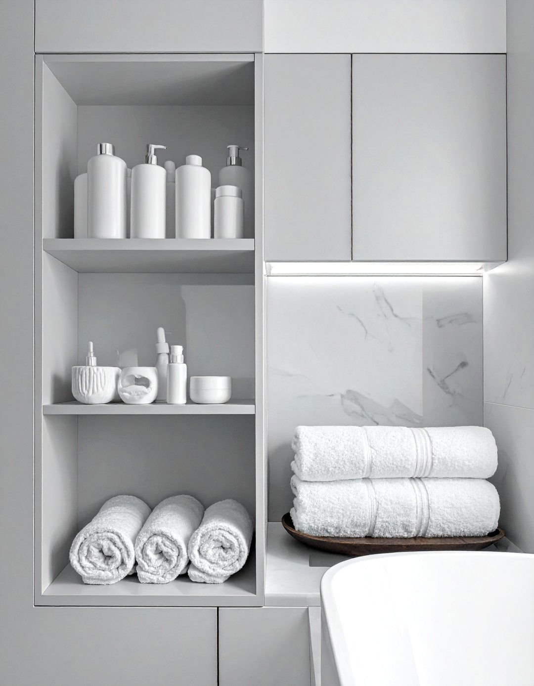 Minimalist bathroom storage - 30 bathroom wellness ideas