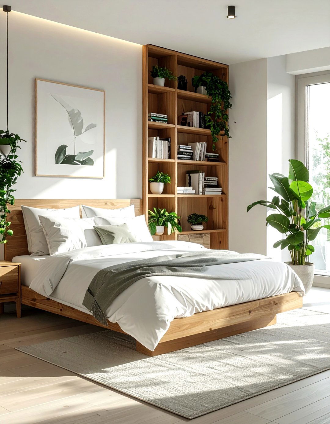 Minimalist bedroom divider shelf - 30 open concept bedroom ideas