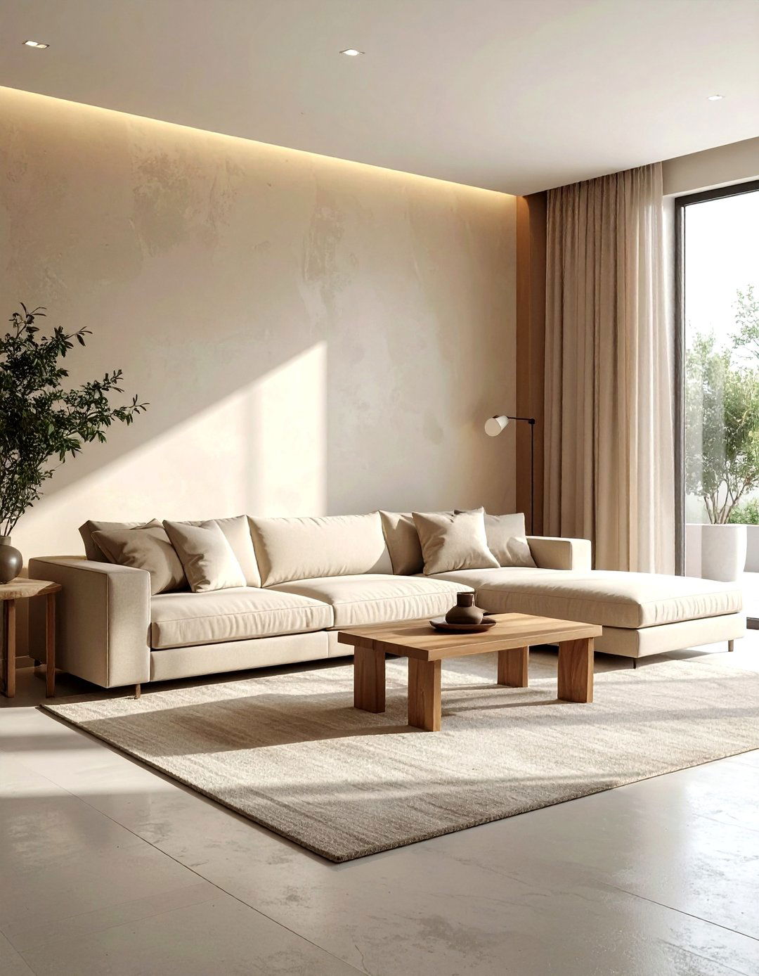 Minimalist beige living room - 30 contemporary beige living room ideas
