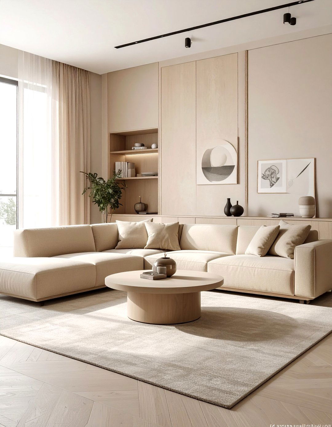 Minimalist beige living room - 30 modern beige living room ideas