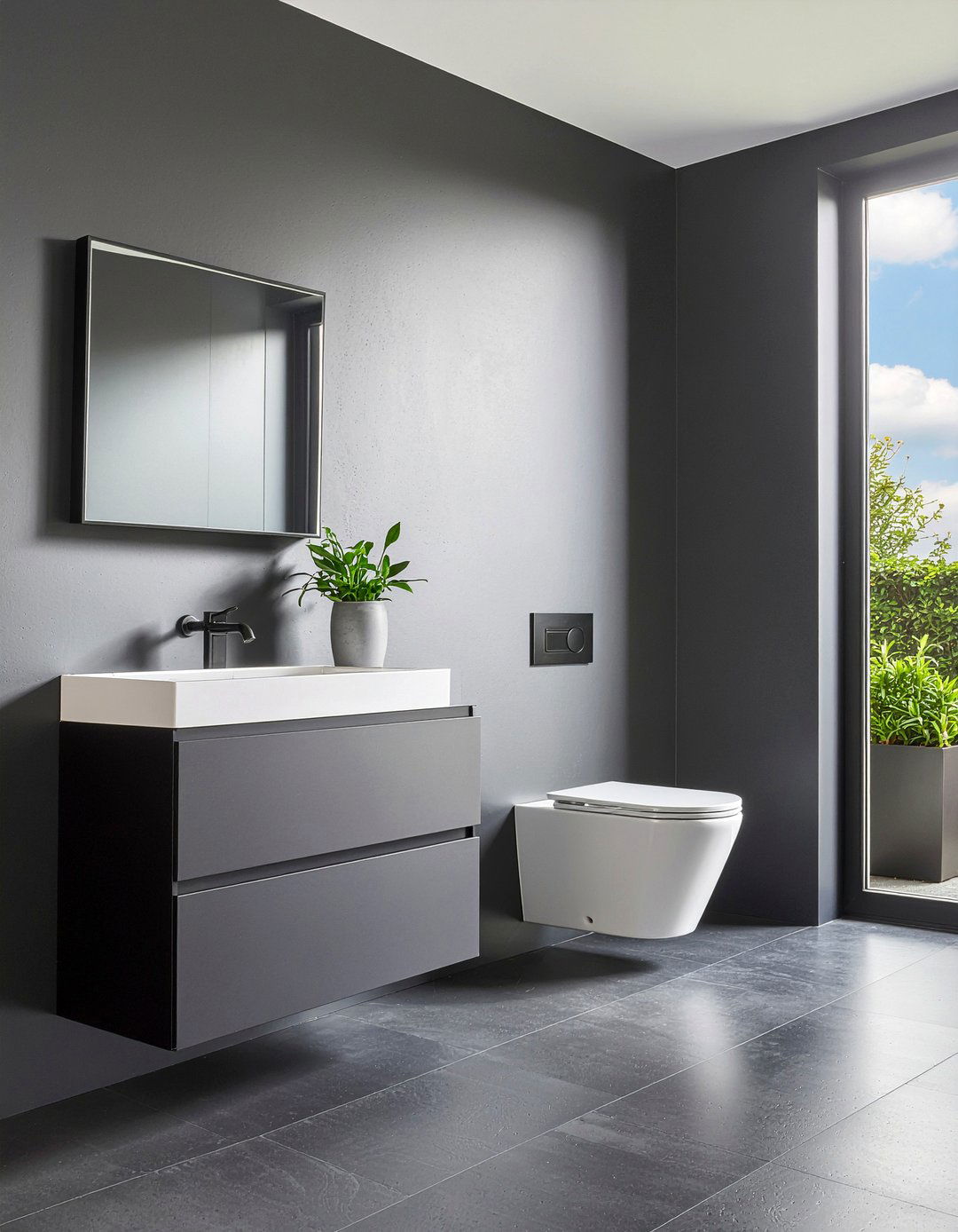 Minimalist black bathroom - 30 all black bathroom ideas