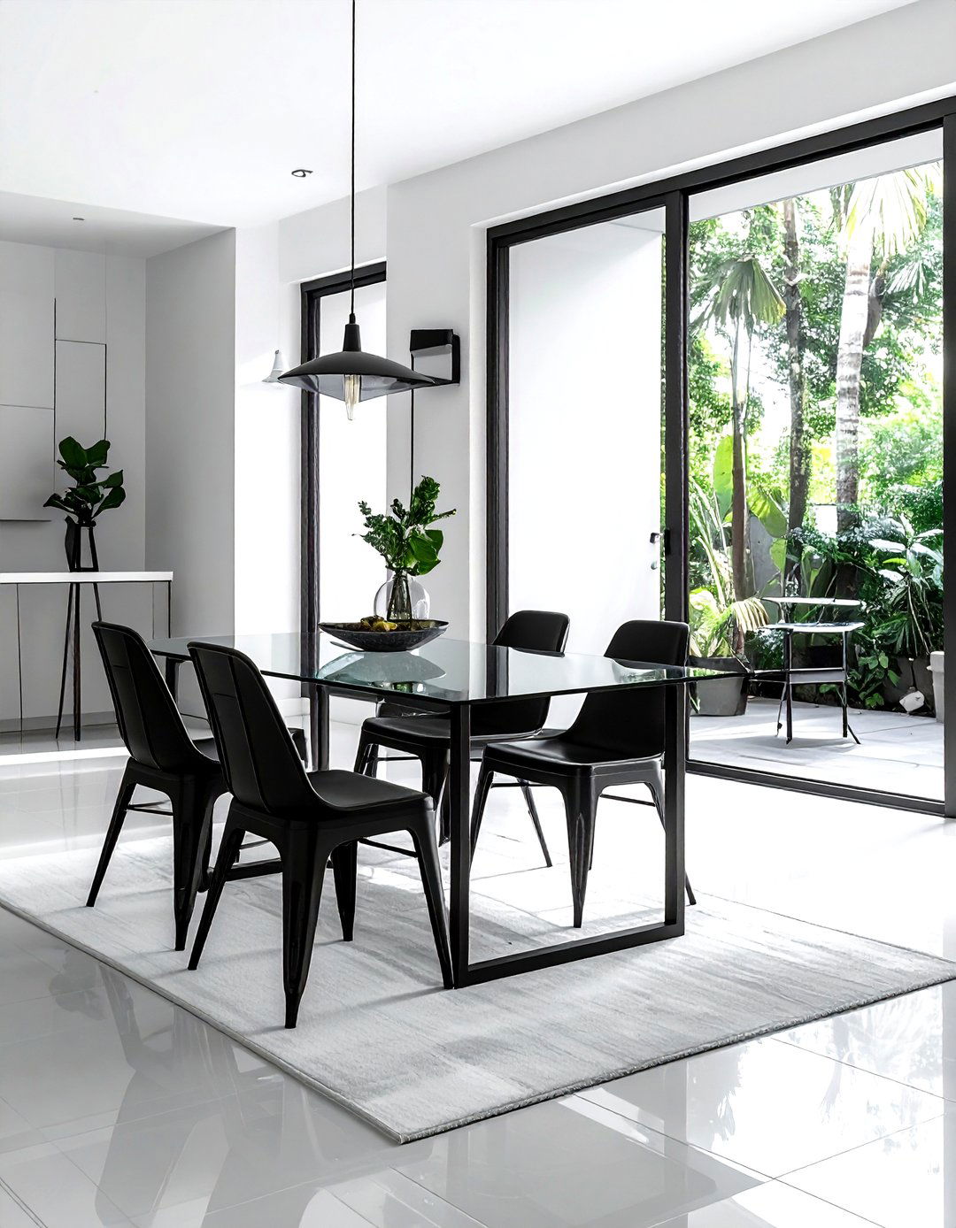 Minimalist black frame mirror - 30 floor mirror dining room ideas