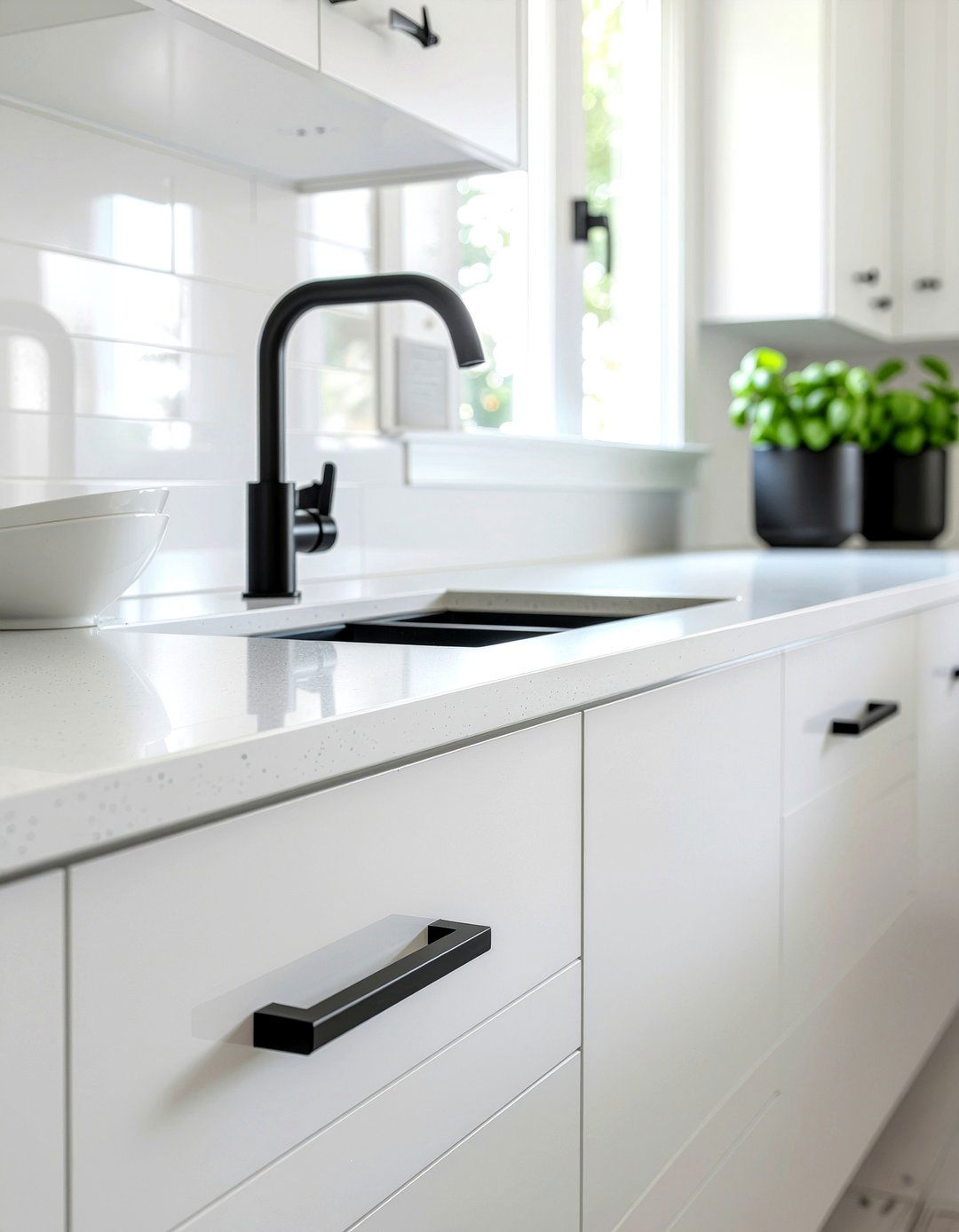 Minimalist black kitchen handles - 30 black kitchen hardware ideas