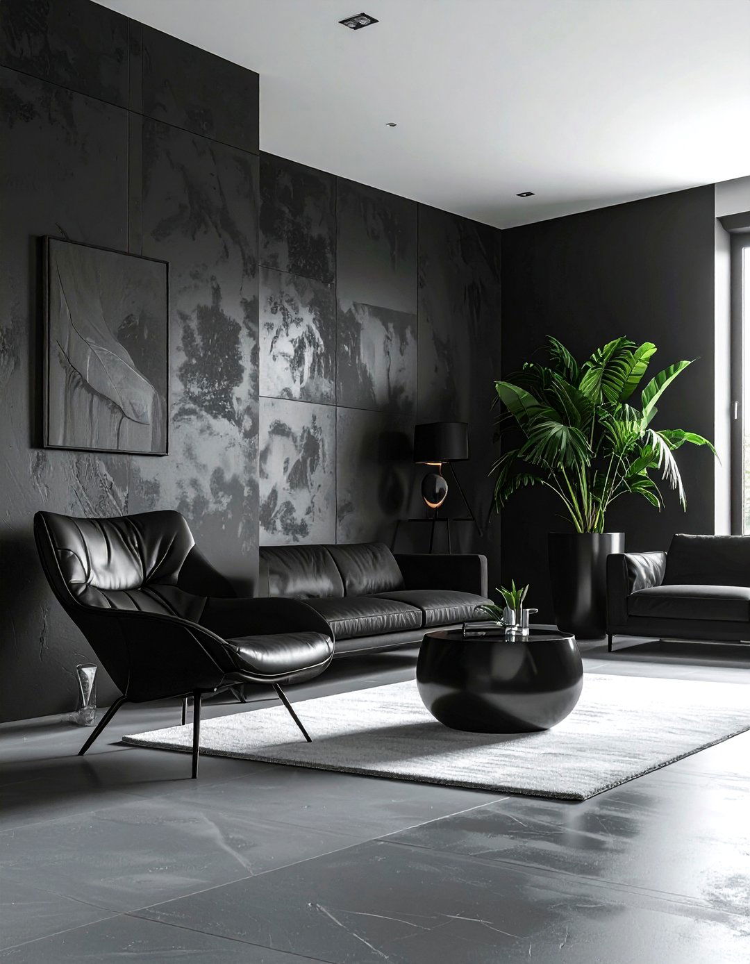 Minimalist black living room - 30 black living room decor ideas