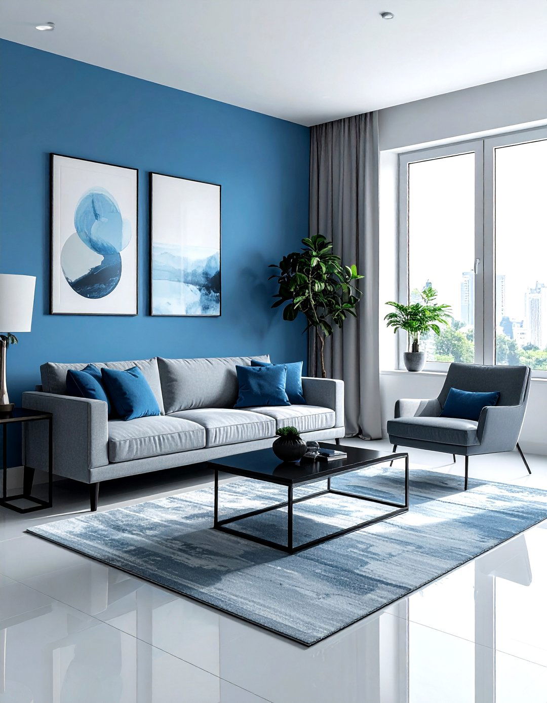 Minimalist blue living room - 30 modern blue living room ideas