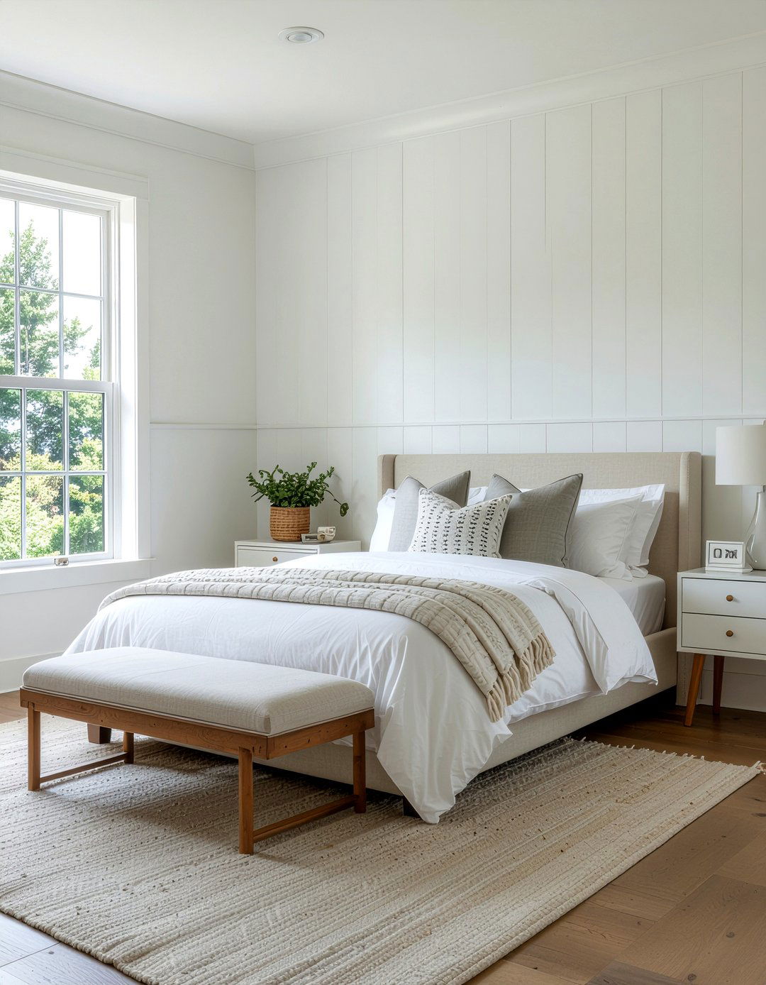 Minimalist board and batten - 30 bedroom board and batten ideas