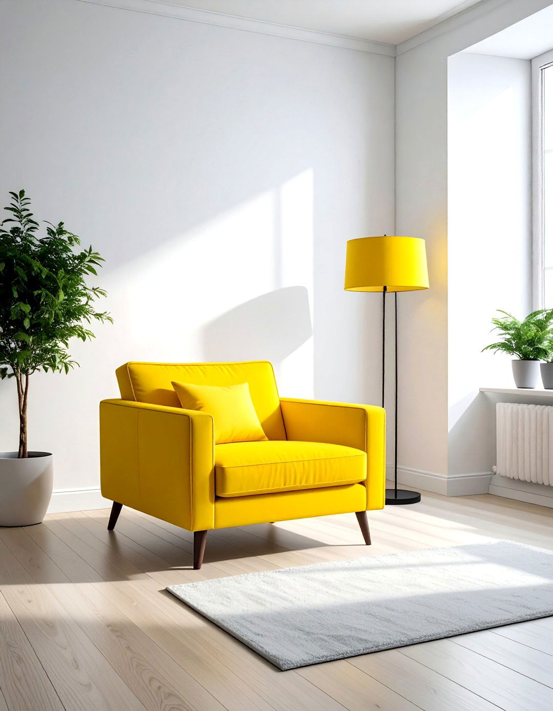 Minimalist bright yellow living room - 30 bright yellow living room ideas