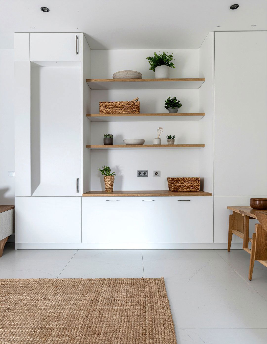 Minimalist built in storage - 30 living room built-in bookcases