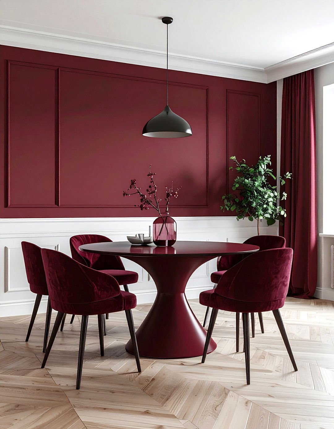 Minimalist burgundy dining room - 30 burgundy dining room ideas