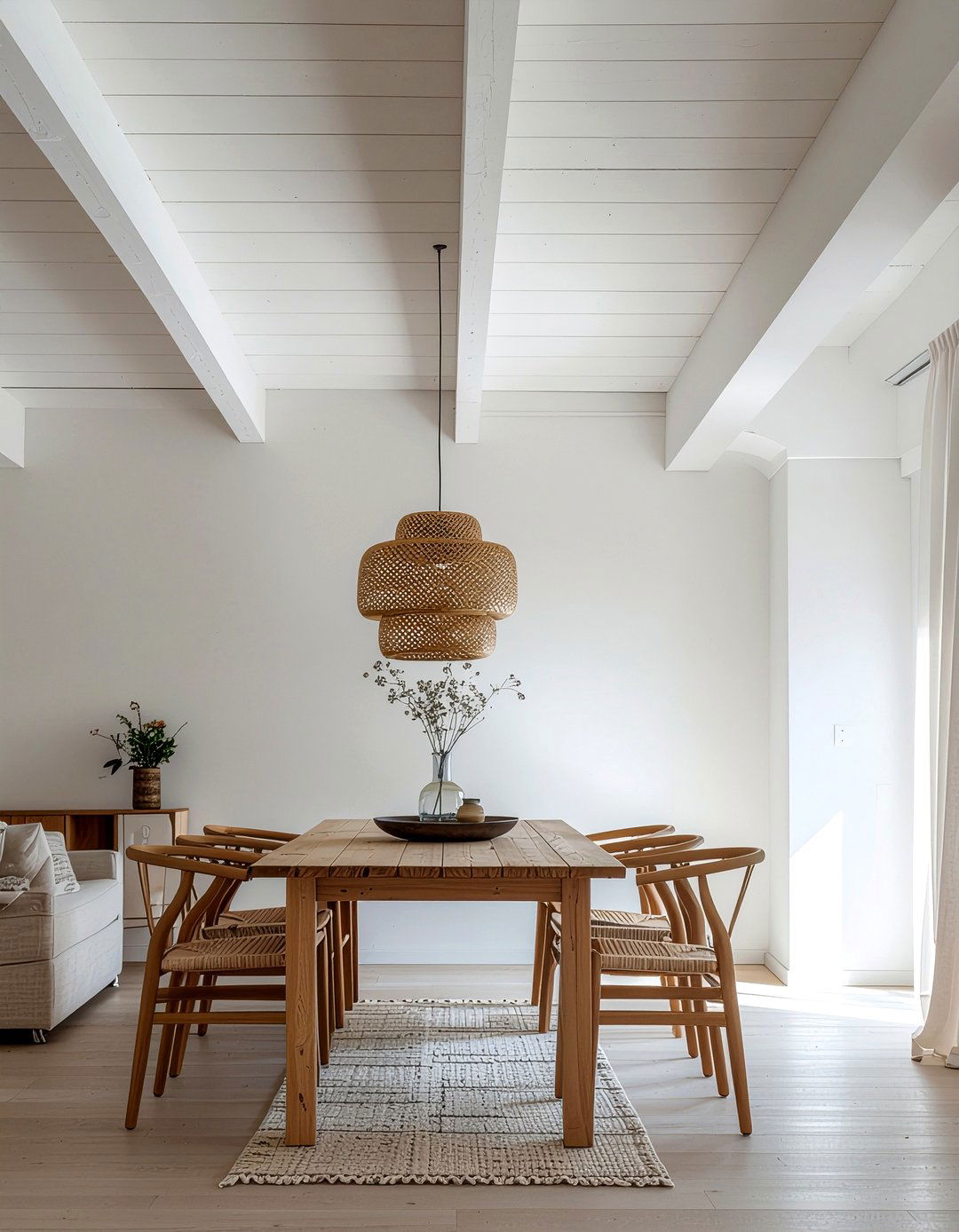 Minimalist ceiling beams - 30 dining room beamed ceiling ideas