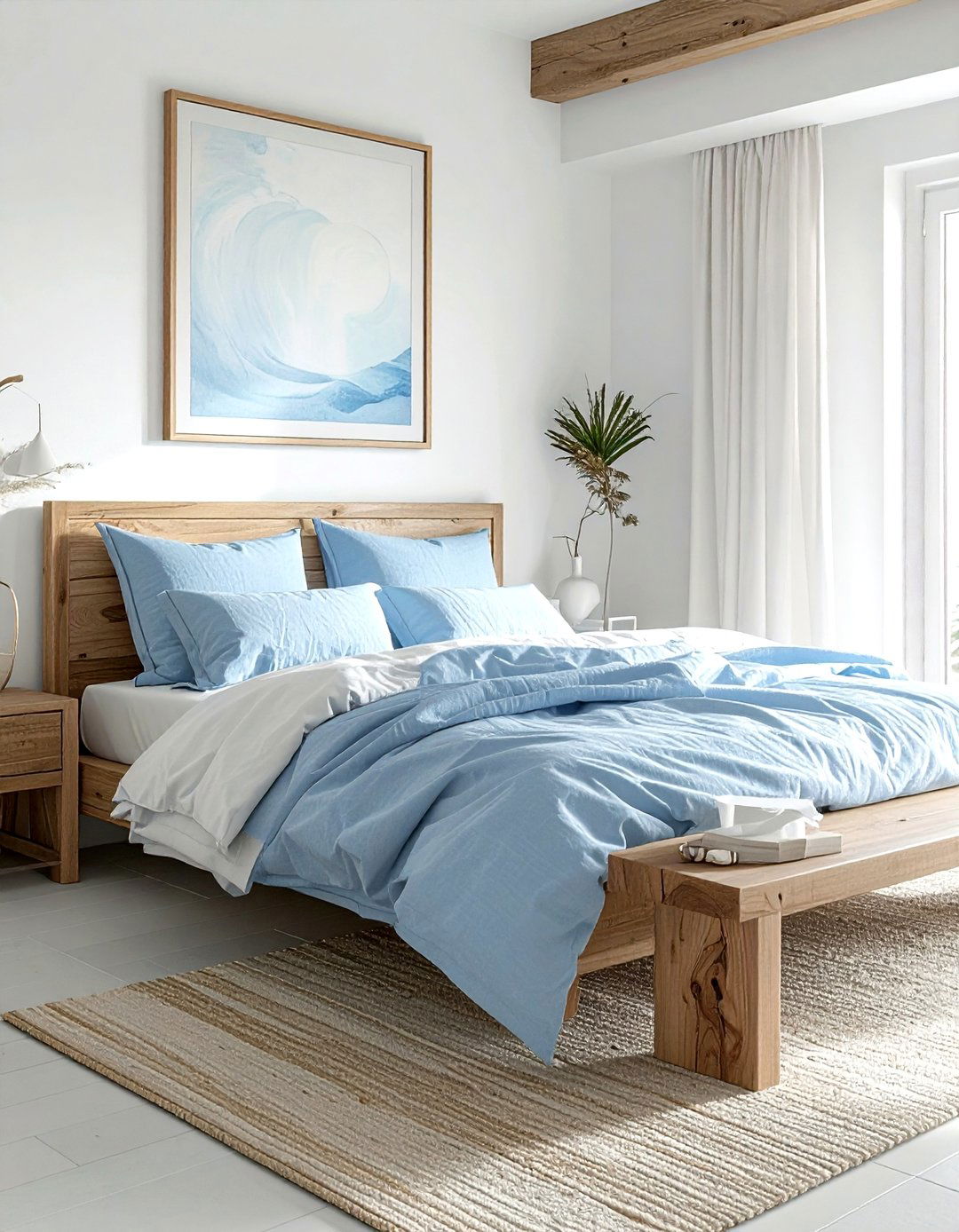 Minimalist coastal bedroom - 30 coastal blue bedroom ideas
