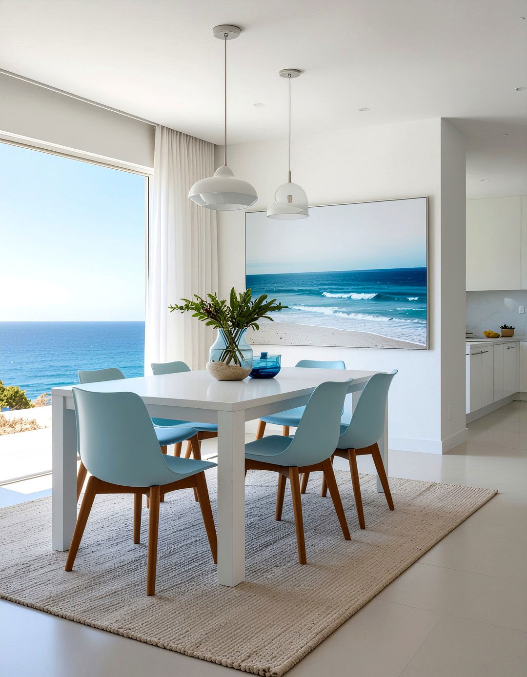 Minimalist coastal dining room - 30 New England dining room ideas