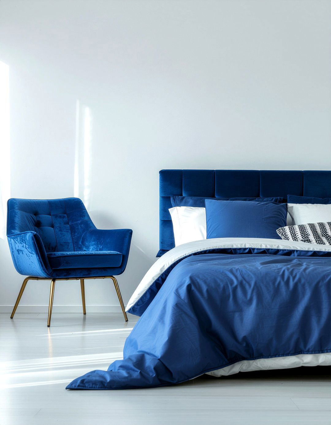Minimalist cobalt blue bedroom - 30 cobalt bedroom ideas