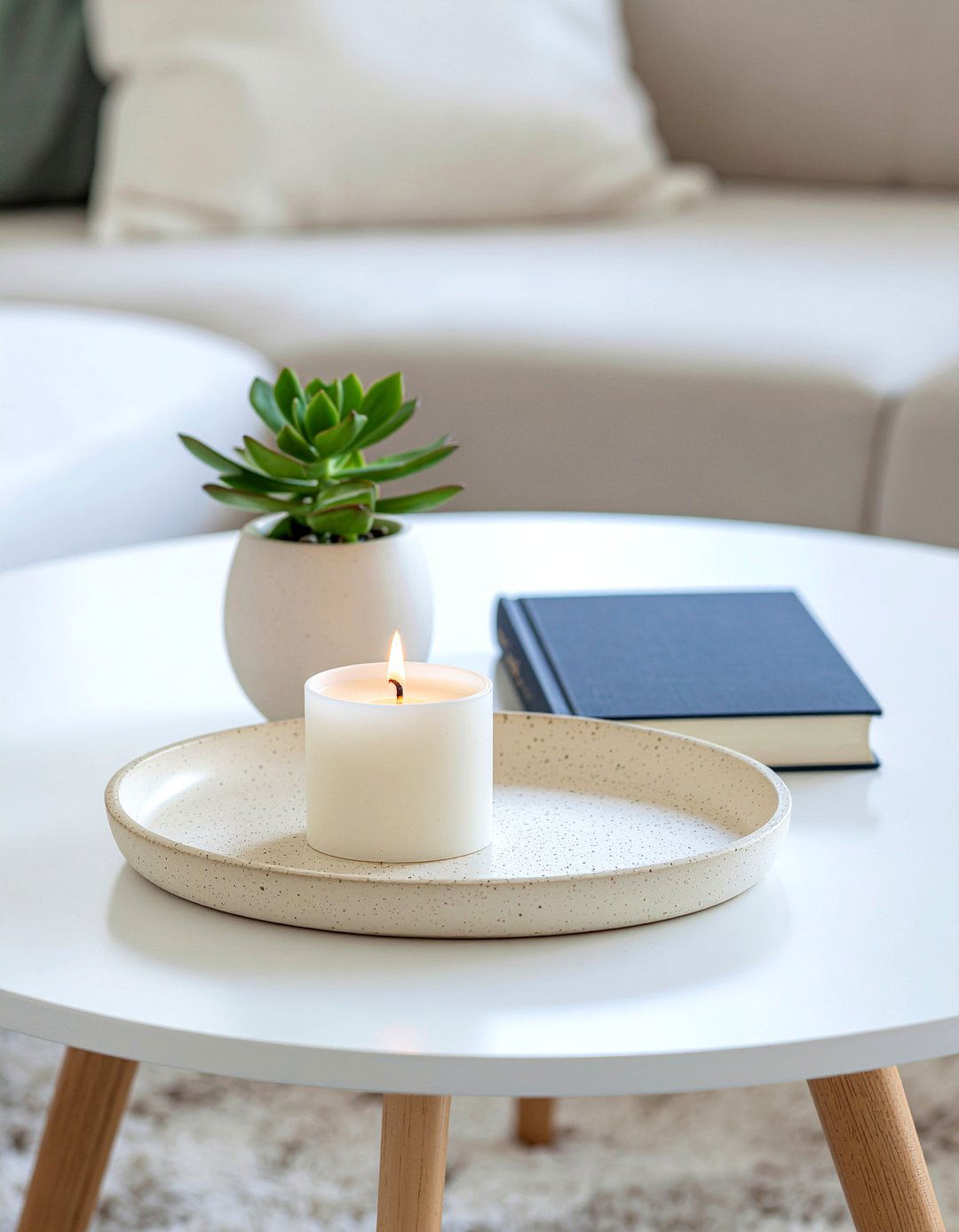 Minimalist coffee table tray - 30 living room coffee table styling