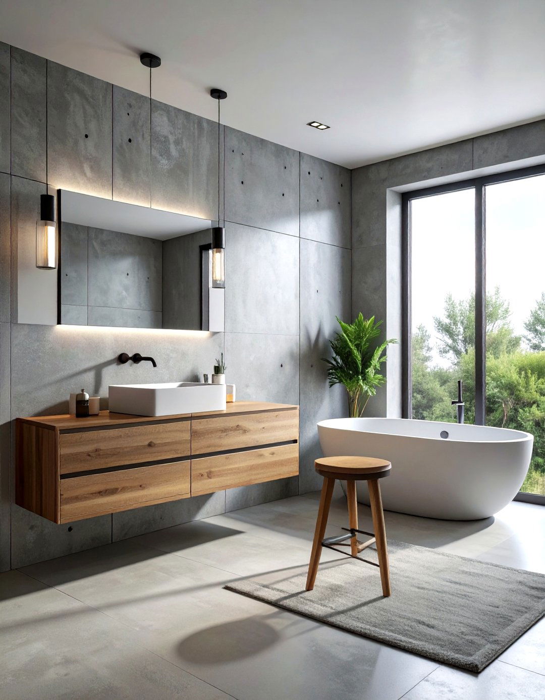 Minimalist concrete bathroom - 30 sophisticated bathroom ideas