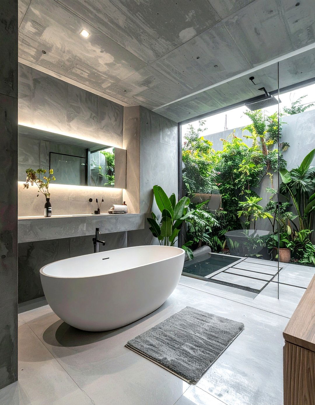 Minimalist concrete bathroom - 30 concrete countertop bathroom ideas