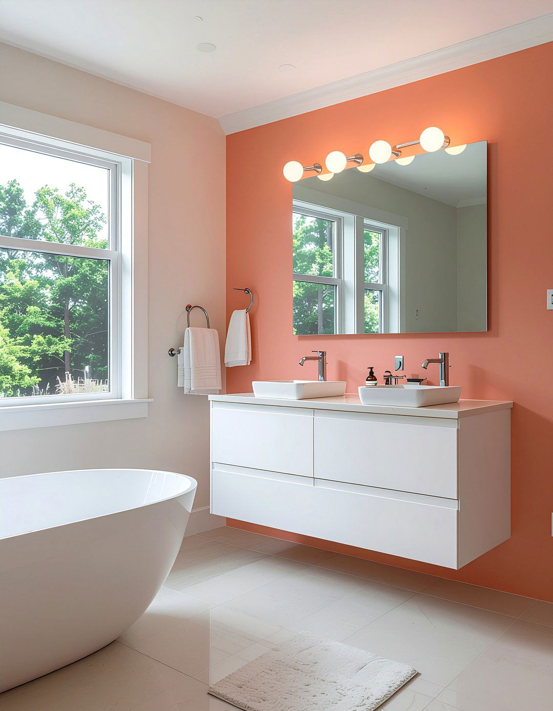 30 Bright Coral Bathroom Ideas for a Refreshing Design
